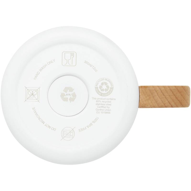 Bjorn 360ml hrnček z recyklovanej nerezovej ocele s medenou vákuovou izoláciou, biela Bjorn 360ml hrnček z recyklovanej nerezovej ocele s medenou vákuovou izoláciou, biela