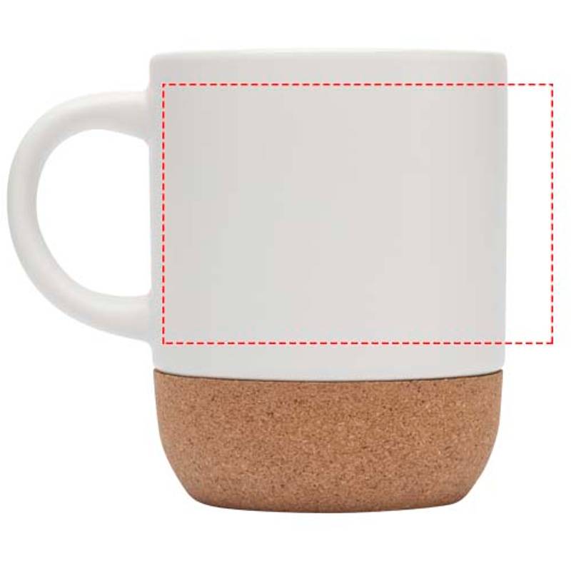 Keramický sublimačný hrnček s objemom 300 ml s korkovými detailmi Billie, biela Keramický sublimačný hrnček s objemom 300 ml s korkovými detailmi Billie, biela