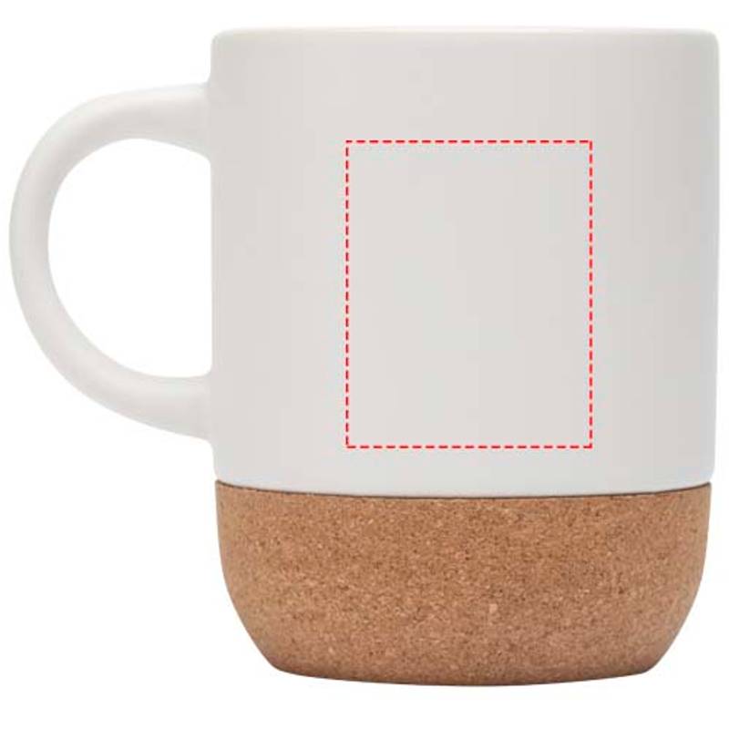 Keramický hrnek 300 ml s korkovými detaily a matným povrchem Billie, bílá Keramický hrnek 300 ml s korkovými detaily a matným povrchem Billie, bílá