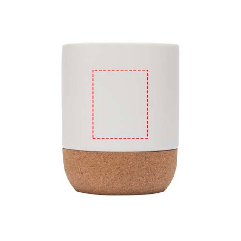Keramický hrnek 300 ml s korkovými detaily a matným povrchem Billie, bílá Keramický hrnek 300 ml s korkovými detaily a matným povrchem Billie, bílá