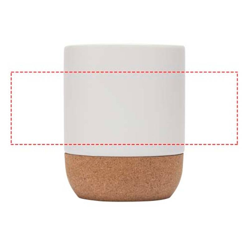 Keramický hrnek 300 ml s korkovými detaily a matným povrchem Billie, bílá Keramický hrnek 300 ml s korkovými detaily a matným povrchem Billie, bílá