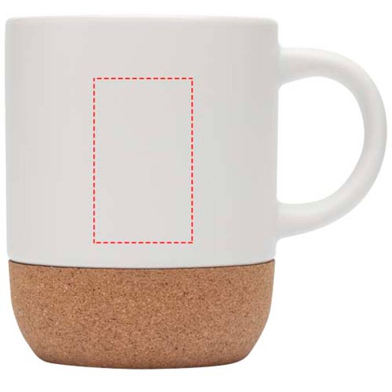 Keramický hrnek 300 ml s korkovými detaily a matným povrchem Billie, bílá Keramický hrnek 300 ml s korkovými detaily a matným povrchem Billie, bílá