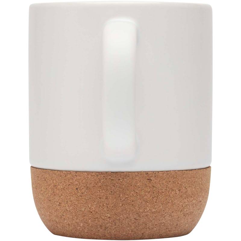Keramický hrnek 300 ml s korkovými detaily a matným povrchem Billie, bílá Keramický hrnek 300 ml s korkovými detaily a matným povrchem Billie, bílá