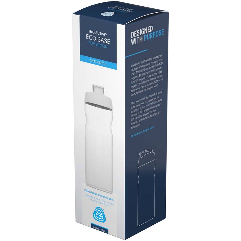 Športová fľaša s vyklápacím viečkom H2O Eco 650 ml, transparentná - čierna Športová fľaša s vyklápacím viečkom H2O Eco 650 ml, transparentná - čierna