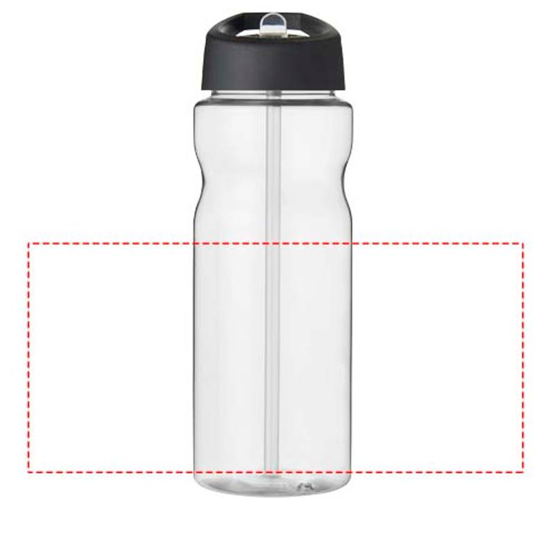 Športová fľaša s viečkom s hubičkou H2O Eco 650 ml, transparentná - čierna Športová fľaša s viečkom s hubičkou H2O Eco 650 ml, transparentná - čierna