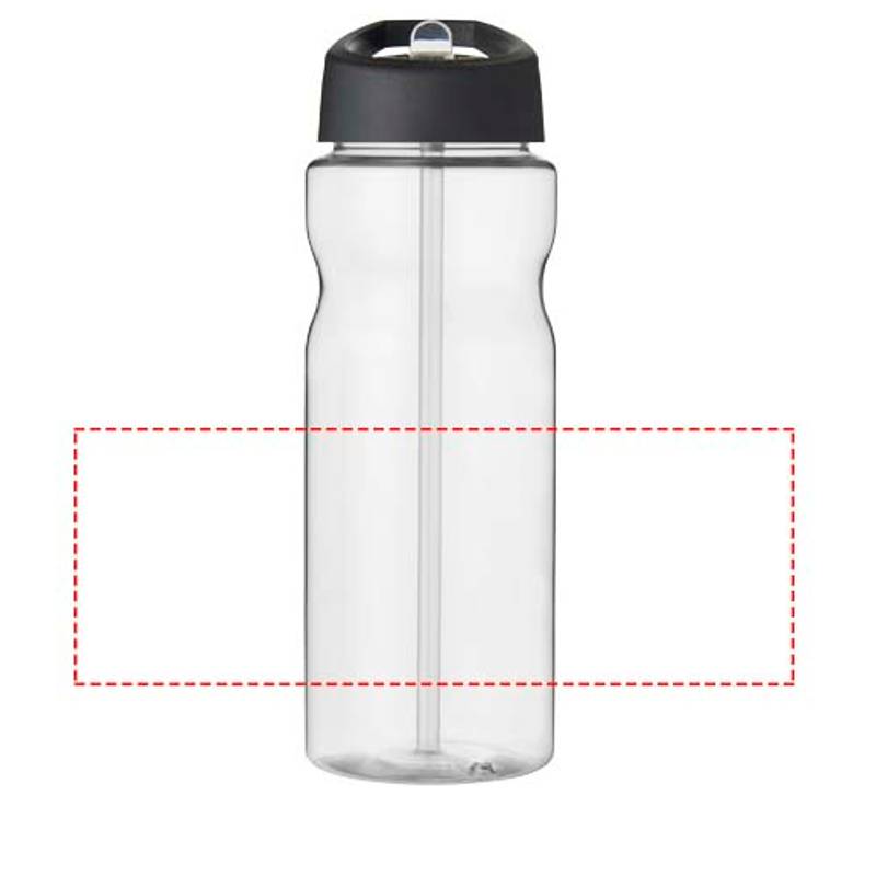 Športová fľaša s viečkom s hubičkou H2O Eco 650 ml, transparentná - čierna Športová fľaša s viečkom s hubičkou H2O Eco 650 ml, transparentná - čierna