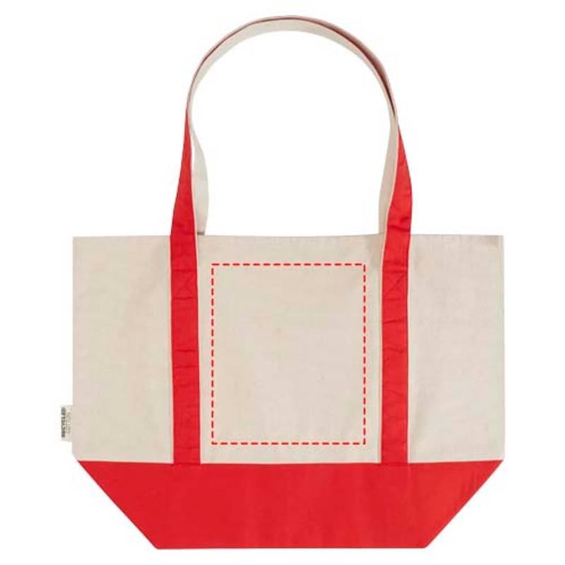 Nákupná taška z GRS recyklovanej bavlny o gramáži 320g/m² Sam, červená - hnedá Natural Nákupná taška z GRS recyklovanej bavlny o gramáži 320g/m² Sam, červená - hnedá Natural