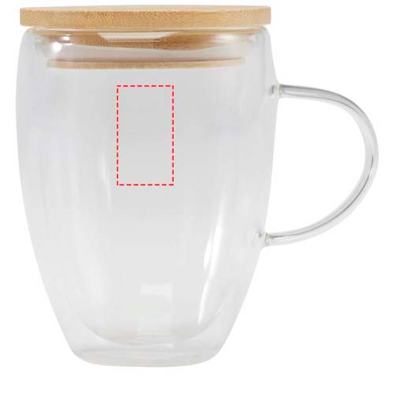 Sklenený hrnček Leona s objemom 350 ml a bambusovým viečkom, transparentná Sklenený hrnček Leona s objemom 350 ml a bambusovým viečkom, transparentná