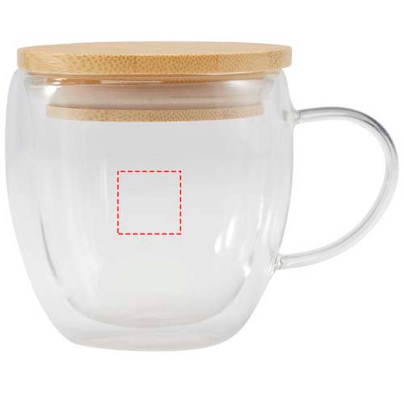 Sklenený hrnček Lenora s objemom 250 ml a bambusovým viečkom, transparentná Sklenený hrnček Lenora s objemom 250 ml a bambusovým viečkom, transparentná