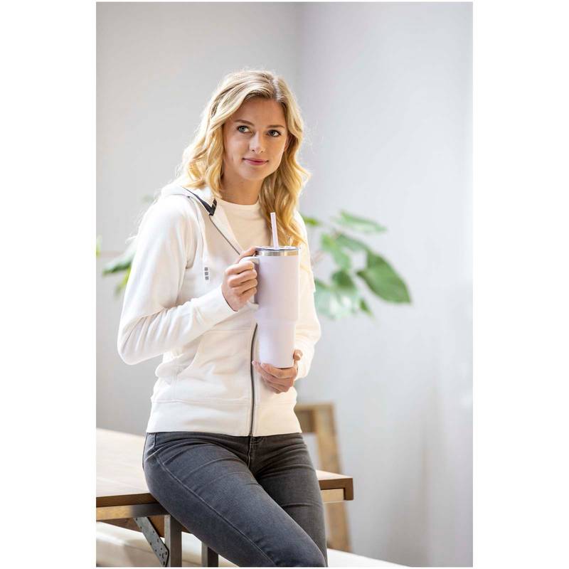 Sydney 1200ml medený vákuovo izolovaný hrnček so slamkou a dvojitou stenou, červená Sydney 1200ml medený vákuovo izolovaný hrnček so slamkou a dvojitou stenou, červená