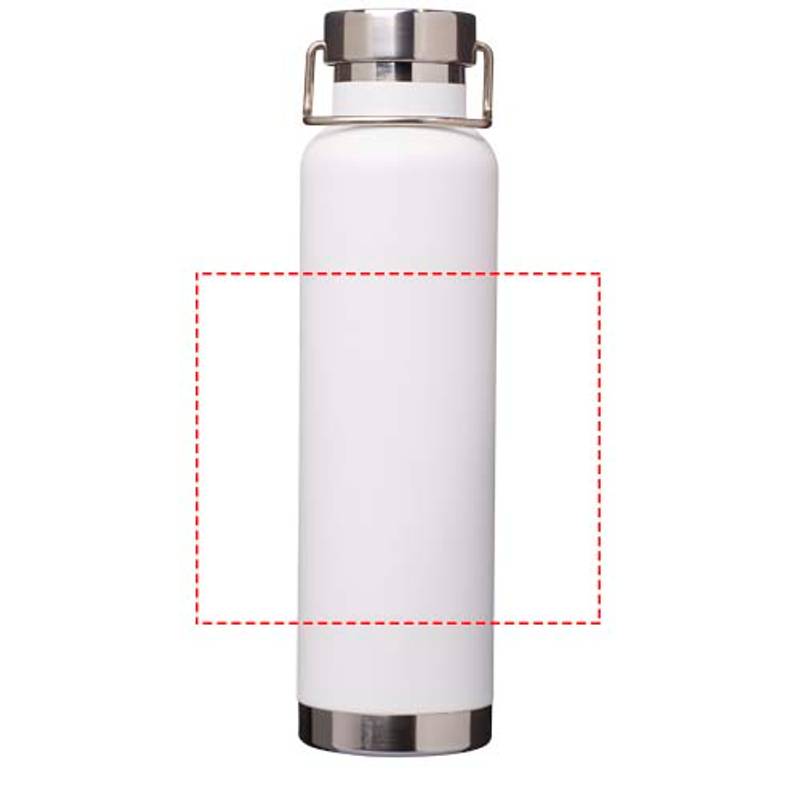 650ml nerezová fľaša na vodu Thor s medenou vákuovou izoláciou a certifikáciou RCS, biela 650ml nerezová fľaša na vodu Thor s medenou vákuovou izoláciou a certifikáciou RCS, biela