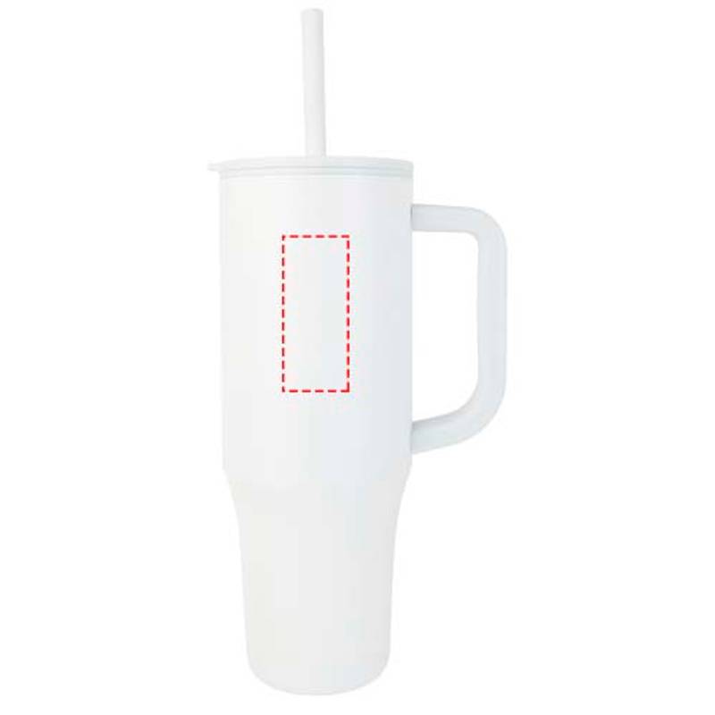 900ml termohrnček Brady a silikónovou slamkou, biela 900ml termohrnček Brady a silikónovou slamkou, biela