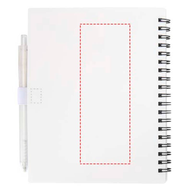 Niove sada zápisníka a guľôčkového pera z recykl. plastu s mäkkou väzbou (modrý atrament), biela Niove sada zápisníka a guľôčkového pera z recykl. plastu s mäkkou väzbou (modrý atrament), biela