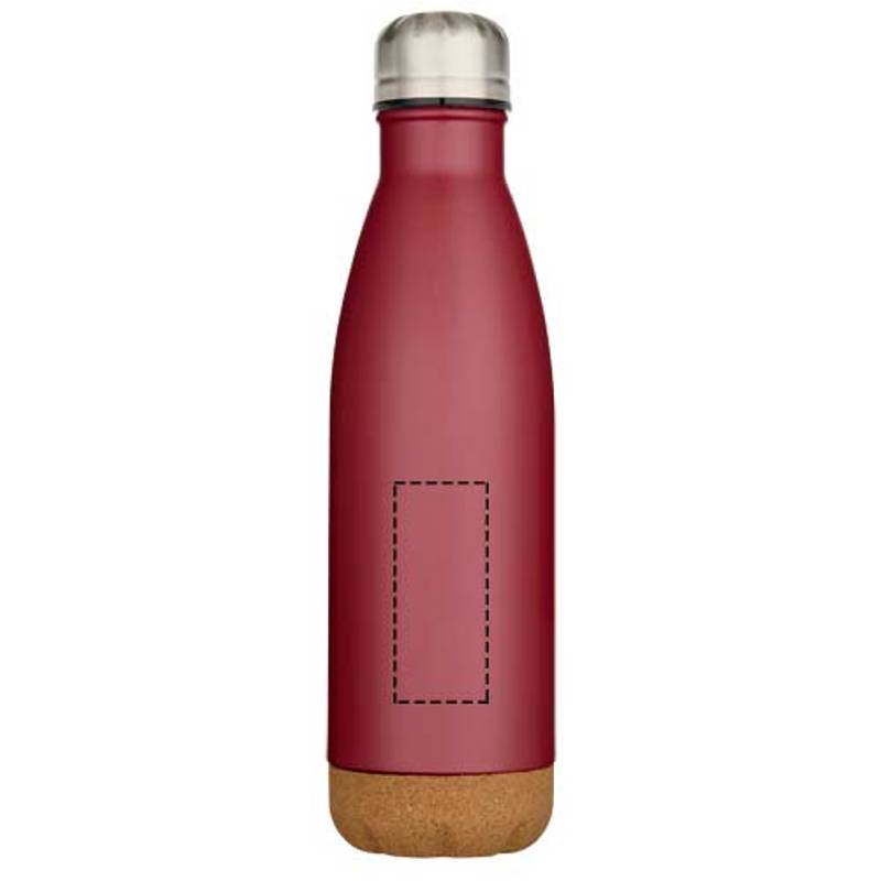500ml dvoustěnná vakuově izolovaná nerezová láhev na vodu Cove s korkovými detaily, červená 500ml dvoustěnná vakuově izolovaná nerezová láhev na vodu Cove s korkovými detaily, červená