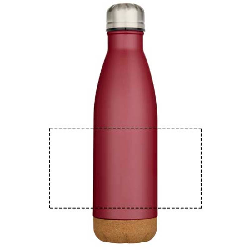 500ml dvoustěnná vakuově izolovaná nerezová láhev na vodu Cove s korkovými detaily, červená 500ml dvoustěnná vakuově izolovaná nerezová láhev na vodu Cove s korkovými detaily, červená