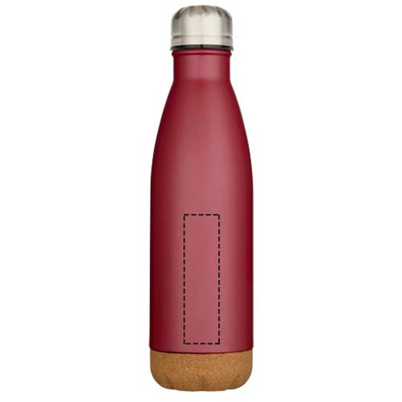 500ml dvoustěnná vakuově izolovaná nerezová láhev na vodu Cove s korkovými detaily, červená 500ml dvoustěnná vakuově izolovaná nerezová láhev na vodu Cove s korkovými detaily, červená