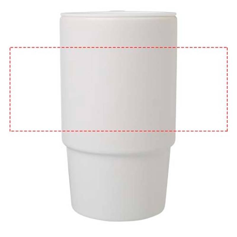 450ml keramický hrnček Carter s plastovým vekom, biela 450ml keramický hrnček Carter s plastovým vekom, biela