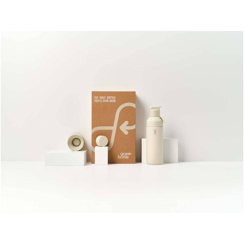 Ocean Bottle 500 ml darčeková sada 3 v 1, hnedá Sandstone Ocean Bottle 500 ml darčeková sada 3 v 1, hnedá Sandstone