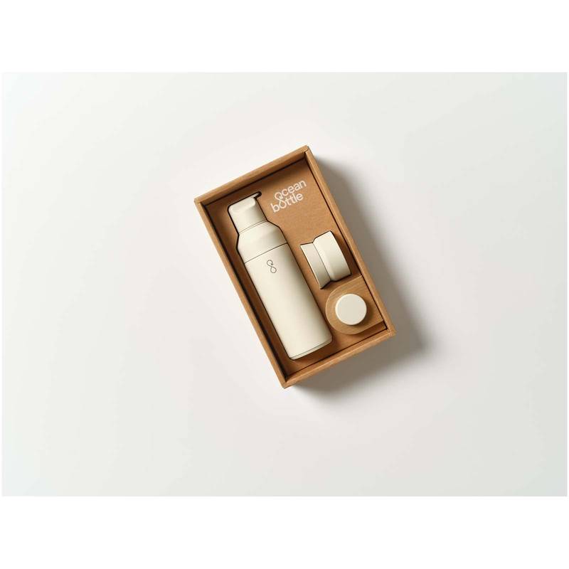 Ocean Bottle 500 ml darčeková sada 3 v 1, hnedá Sandstone Ocean Bottle 500 ml darčeková sada 3 v 1, hnedá Sandstone