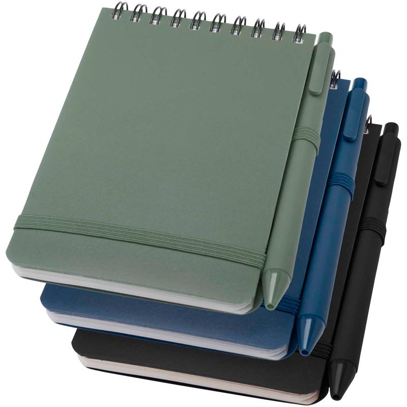 Zápisník s pevnou obálkou formátu A6 Thalaasa s guľôčkovým perom, modrá Aquamarine Zápisník s pevnou obálkou formátu A6 Thalaasa s guľôčkovým perom, modrá Aquamarine