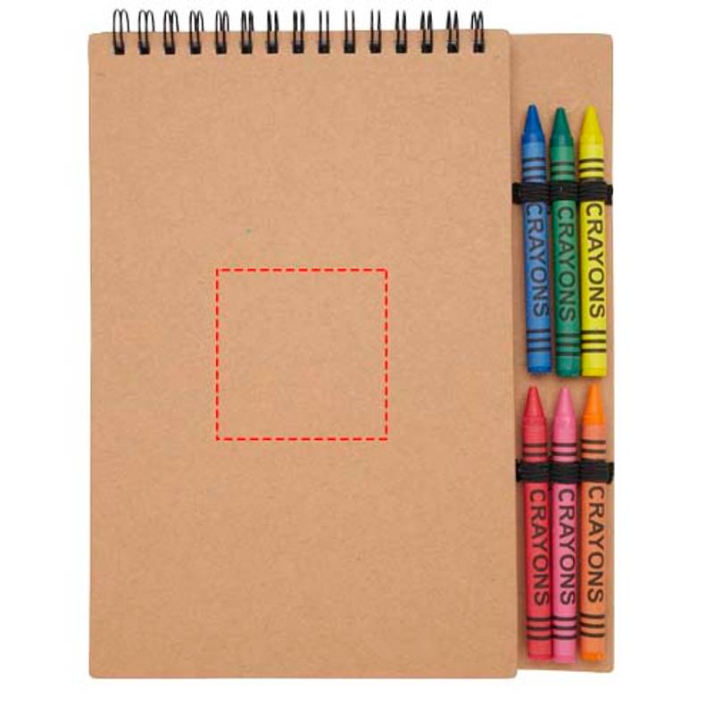 Zápisník formátu A5 s mäkkou krúžkovou väzbou Doodle a súprava pasteliek, hnedá Natural Zápisník formátu A5 s mäkkou krúžkovou väzbou Doodle a súprava pasteliek, hnedá Natural