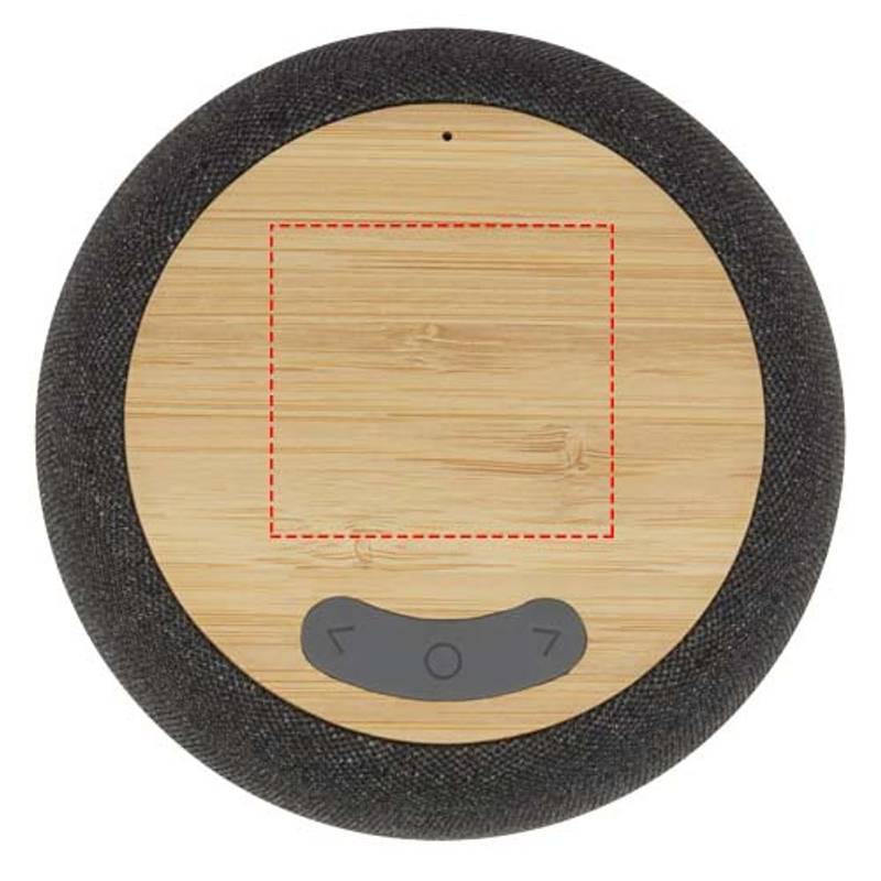 Bambusový/RPET Bluetooth® reproduktor a bezdrôtová nabíjacia podložka Ecofiber, hnedá Natural - sivá Bambusový/RPET Bluetooth® reproduktor a bezdrôtová nabíjacia podložka Ecofiber, hnedá Natural - sivá