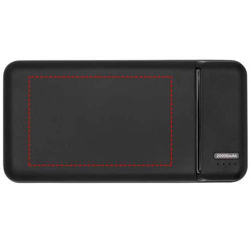 Loop powerbanka z recyklovaného plastu s kapacitou 20 000 mAh, čierna Loop powerbanka z recyklovaného plastu s kapacitou 20 000 mAh, čierna