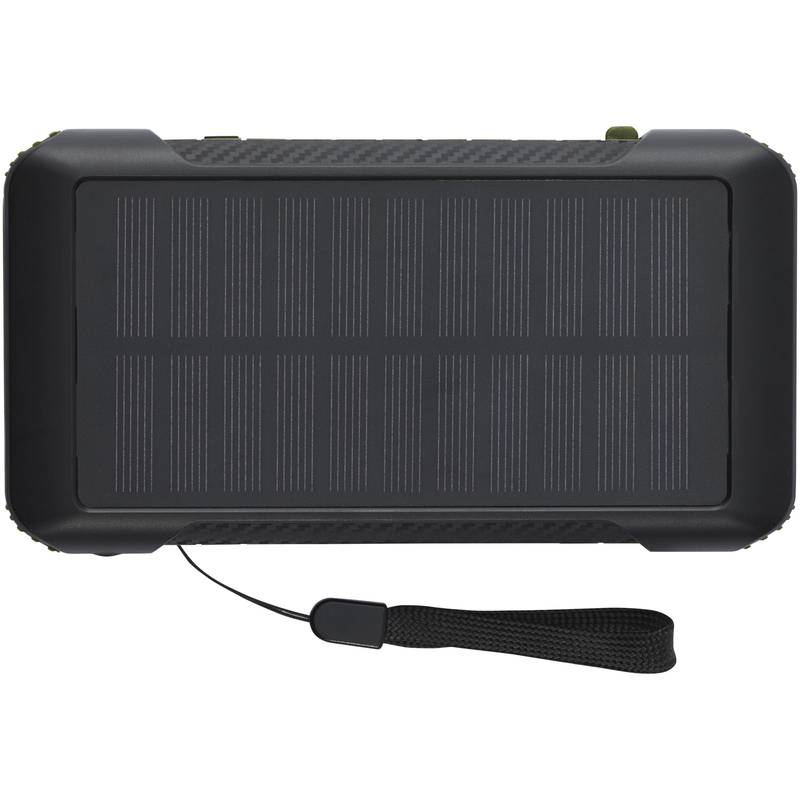 Soldy 10000mAh recyklovaná RCS plastová solárna dynamická powerbanka, zelená Army Soldy 10000mAh recyklovaná RCS plastová solárna dynamická powerbanka, zelená Army