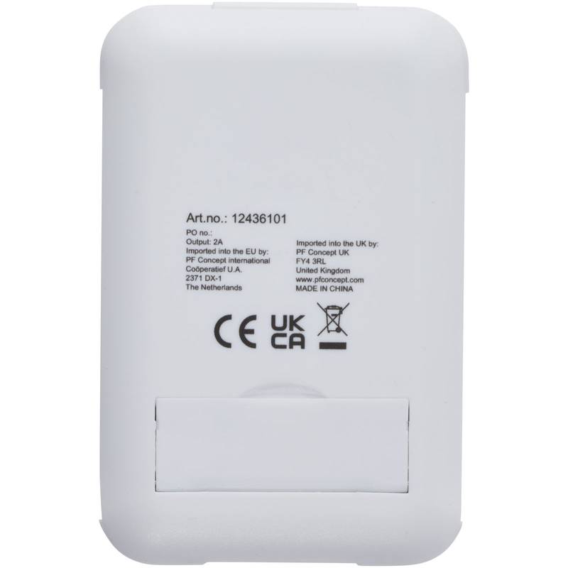 Savvy recyklovaný plastový modulárny nabíjací kábel s držiakom na telefón, biela Savvy recyklovaný plastový modulárny nabíjací kábel s držiakom na telefón, biela