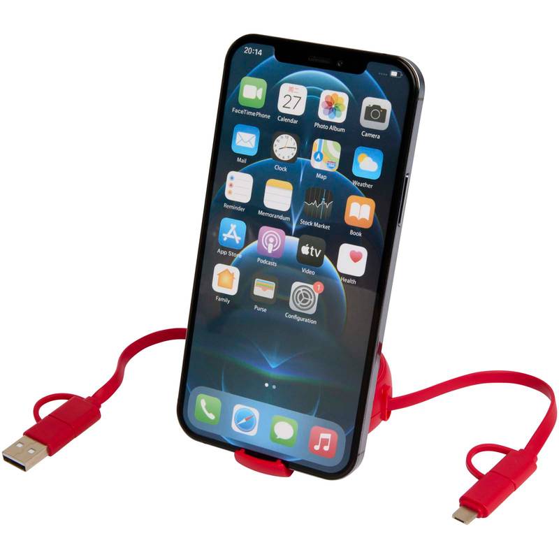 Vysúvací dátový synchronizačný a rýchlonabíjací 45W kábel 5 v 1 o dĺžke 100 cm , červená Vysúvací dátový synchronizačný a rýchlonabíjací 45W kábel 5 v 1 o dĺžke 100 cm , červená