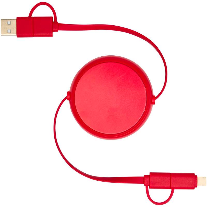 Vysúvací dátový synchronizačný a rýchlonabíjací 45W kábel 5 v 1 o dĺžke 100 cm , červená Vysúvací dátový synchronizačný a rýchlonabíjací 45W kábel 5 v 1 o dĺžke 100 cm , červená
