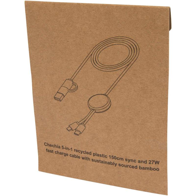 Dátový synchronizačný a rýchlonabíjací 27W kábel 5 v 1 s dĺžkou 150 cm s bamb, biela Dátový synchronizačný a rýchlonabíjací 27W kábel 5 v 1 s dĺžkou 150 cm s bamb, biela