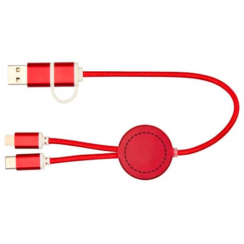 Dátový synchronizačný a rýchlonabíjací 27W kábel 5 v 1 s dĺžkou 30, červená Dátový synchronizačný a rýchlonabíjací 27W kábel 5 v 1 s dĺžkou 30, červená