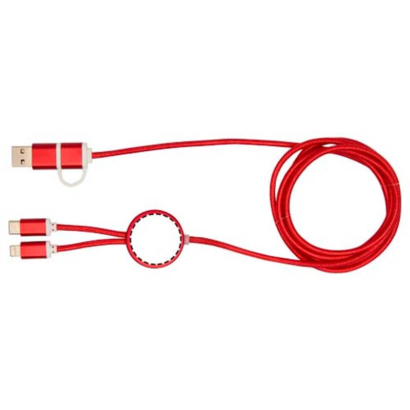 Dátový synchronizačný a rýchlonabíjací 27W kábel 5 v 1 s dĺžkou 150, červená Dátový synchronizačný a rýchlonabíjací 27W kábel 5 v 1 s dĺžkou 150, červená