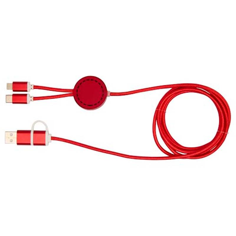 Dátový synchronizačný a rýchlonabíjací 27W kábel 5 v 1 s dĺžkou 150, červená Dátový synchronizačný a rýchlonabíjací 27W kábel 5 v 1 s dĺžkou 150, červená