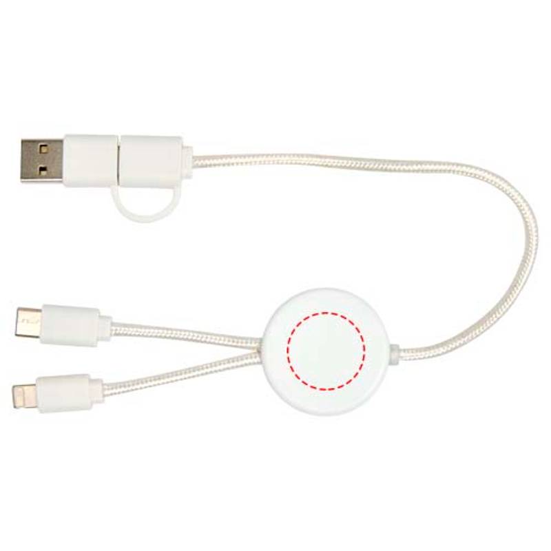 Dátový synchronizačný a rýchlonabíjací 27W kábel 5 v 1 s dĺžkou 30 cm Citala, biela Dátový synchronizačný a rýchlonabíjací 27W kábel 5 v 1 s dĺžkou 30 cm Citala, biela