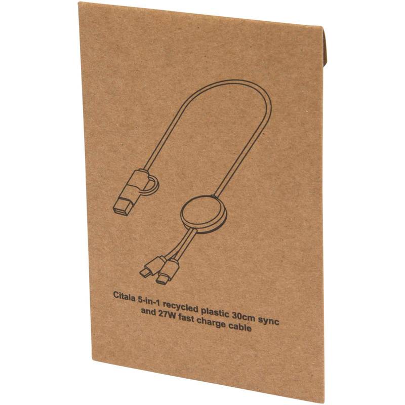 Dátový synchronizačný a rýchlonabíjací 27W kábel 5 v 1 s dĺžkou 30 cm Citala, biela Dátový synchronizačný a rýchlonabíjací 27W kábel 5 v 1 s dĺžkou 30 cm Citala, biela