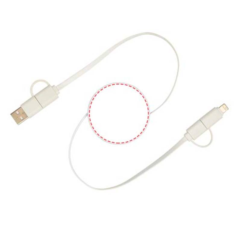 Vysúvací dátový synchronizačný a rýchlonabíjací 40W kábel 5 v 1 s dĺžkou 90, biela Vysúvací dátový synchronizačný a rýchlonabíjací 40W kábel 5 v 1 s dĺžkou 90, biela