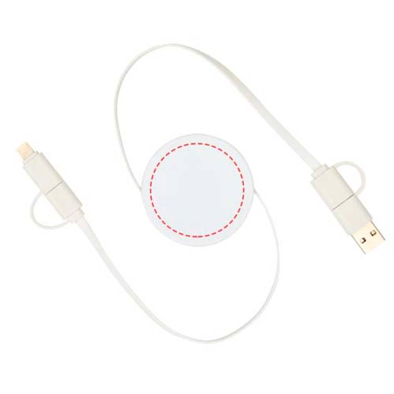 Vysúvací dátový synchronizačný a rýchlonabíjací 40W kábel 5 v 1 s dĺžkou 90, biela Vysúvací dátový synchronizačný a rýchlonabíjací 40W kábel 5 v 1 s dĺžkou 90, biela