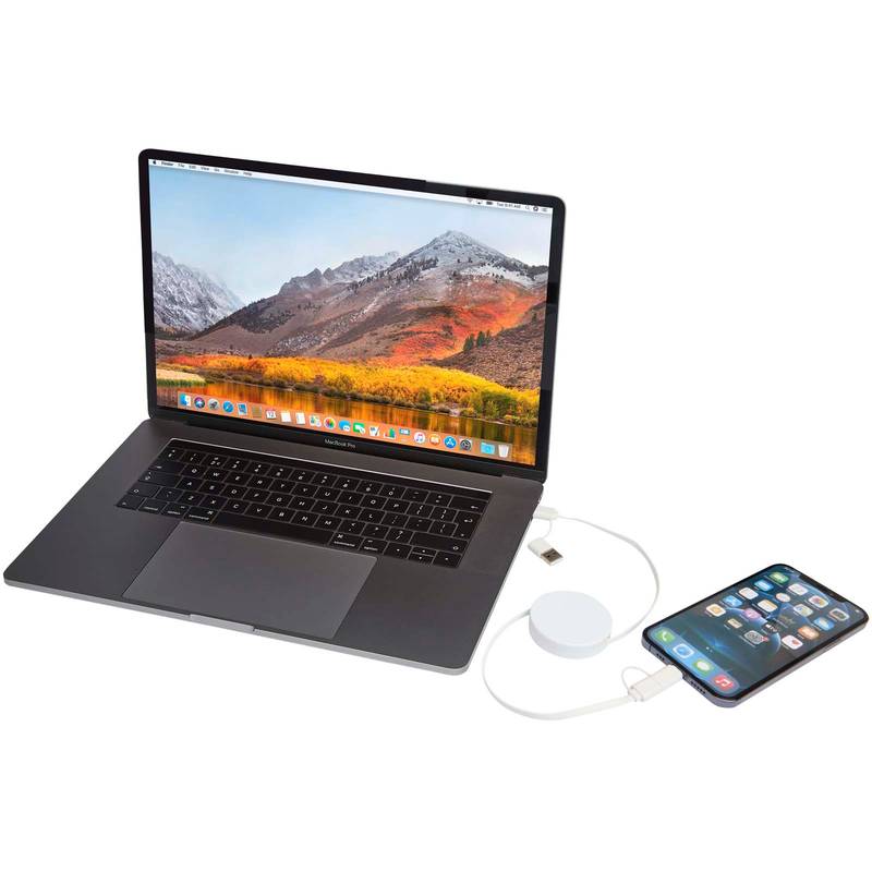 Vysúvací dátový synchronizačný a rýchlonabíjací 40W kábel 5 v 1 s dĺžkou 90, biela Vysúvací dátový synchronizačný a rýchlonabíjací 40W kábel 5 v 1 s dĺžkou 90, biela