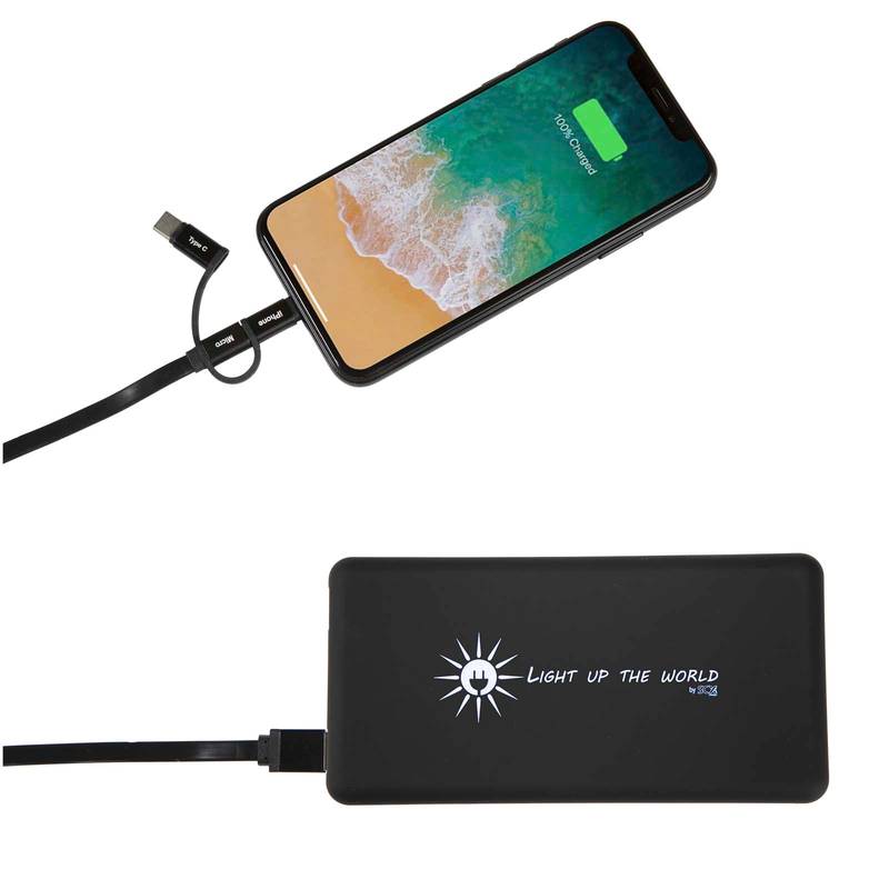 Svietiaca solárna powerbanka SCX.design P30 8000 mAh, čierna Svietiaca solárna powerbanka SCX.design P30 8000 mAh, čierna