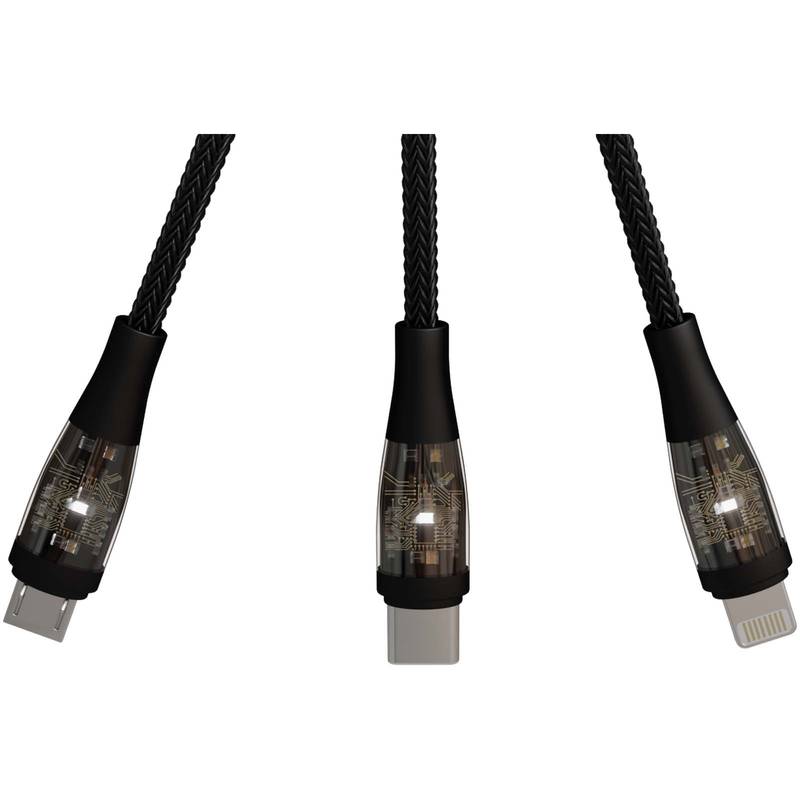 Kábel 5v1 SCX.design C50 pre rýchle nabíjanie so 100 W/5 A a digitálnym displejom, čierna Kábel 5v1 SCX.design C50 pre rýchle nabíjanie so 100 W/5 A a digitálnym displejom, čierna