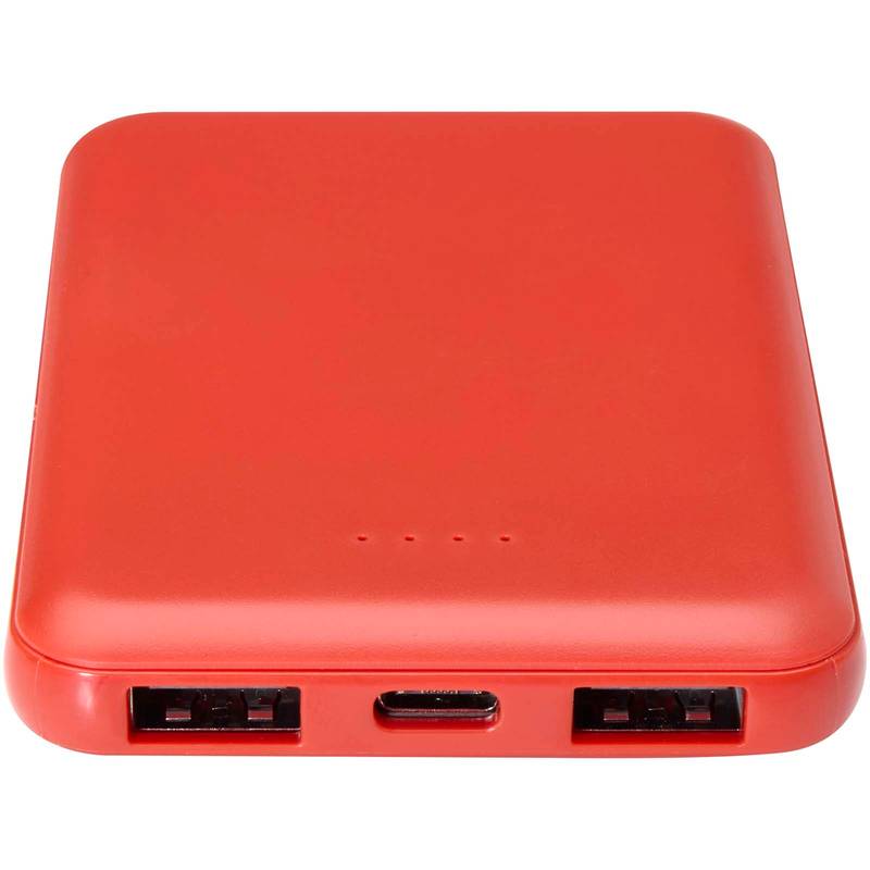 Asama 5000mAh powerbanka typu C z recyklovaného plastu, červená Brick Asama 5000mAh powerbanka typu C z recyklovaného plastu, červená Brick