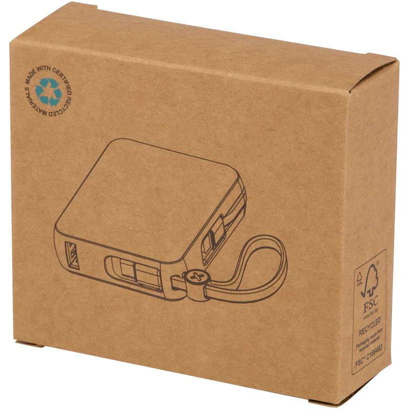 Acrux powerbanka 10 000 mAh 35W pre tablet s integrovaným káblom typu C - vyrobené z recyklovaného, Acrux powerbanka 10 000 mAh 35W pre tablet s integrovaným káblom typu C - vyrobené z recyklovaného,