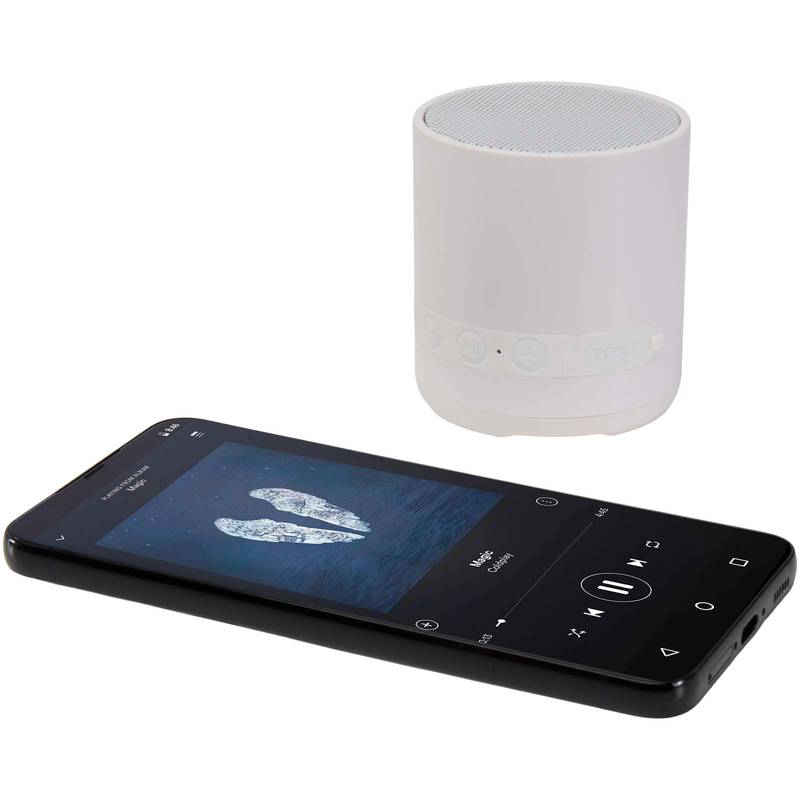 Hunor 3W bezdrôtový reproduktor z recyklovaného plastu, biela Hunor 3W bezdrôtový reproduktor z recyklovaného plastu, biela