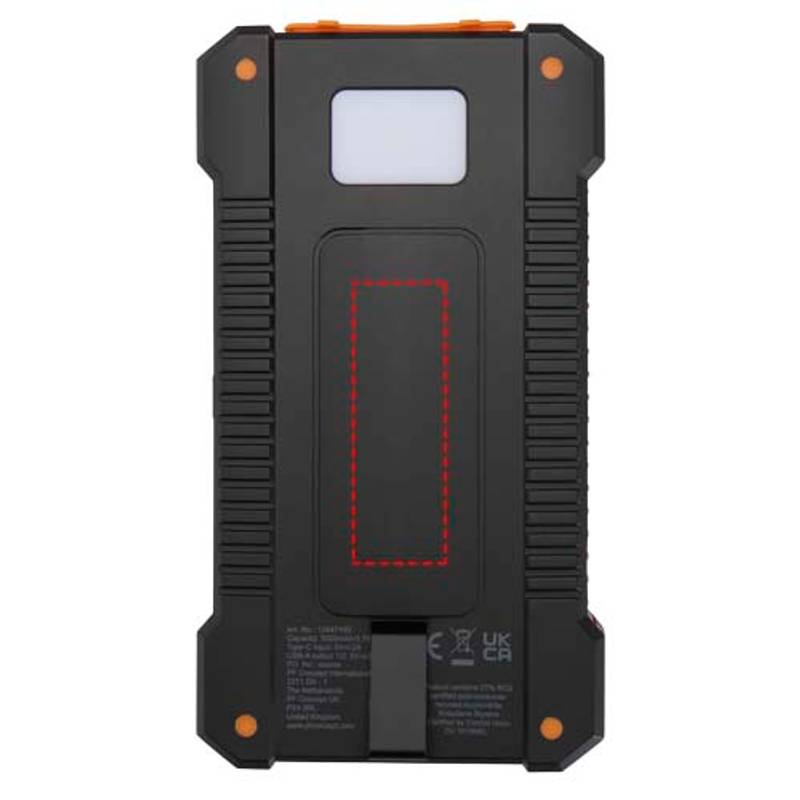 Altair solárna powerbanka z recyklovaného plastu s kapacitou 5000 mAh a výkonom 10 W, odolná, s ves, Altair solárna powerbanka z recyklovaného plastu s kapacitou 5000 mAh a výkonom 10 W, odolná, s ves,