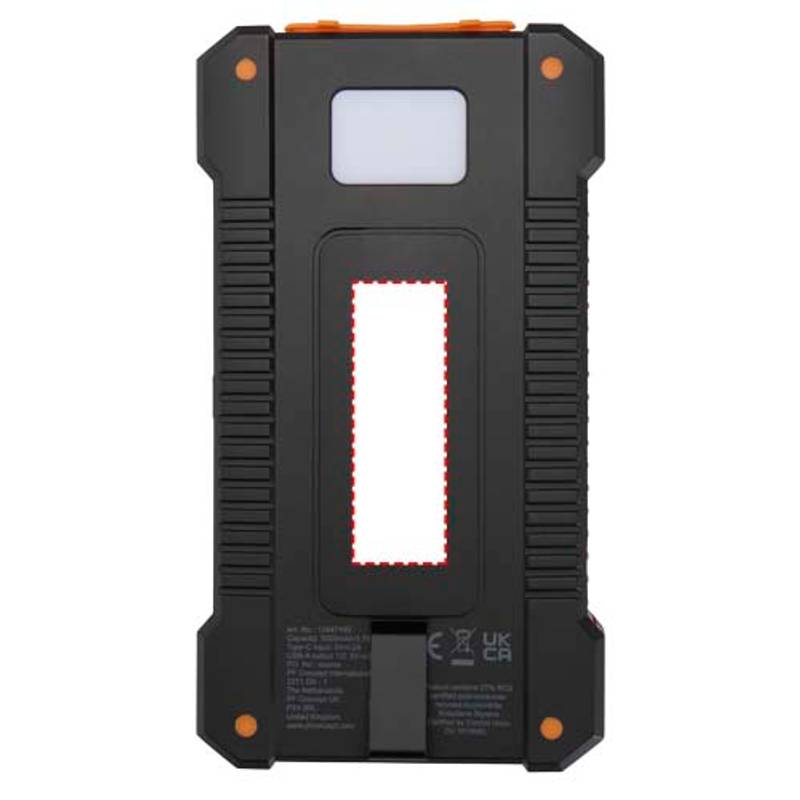 Altair solárna powerbanka z recyklovaného plastu s kapacitou 5000 mAh a výkonom 10 W, odolná, s ves, Altair solárna powerbanka z recyklovaného plastu s kapacitou 5000 mAh a výkonom 10 W, odolná, s ves,