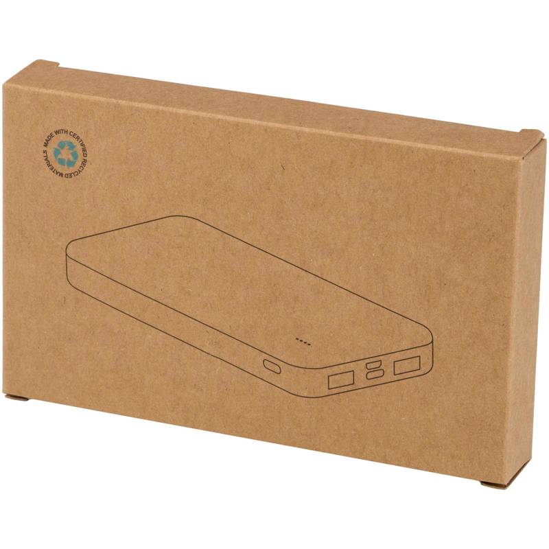 Intan powerbanka z recyklovaného plastu s kapacitou 10 000 mAh a výkonom 10 W, biela Intan powerbanka z recyklovaného plastu s kapacitou 10 000 mAh a výkonom 10 W, biela