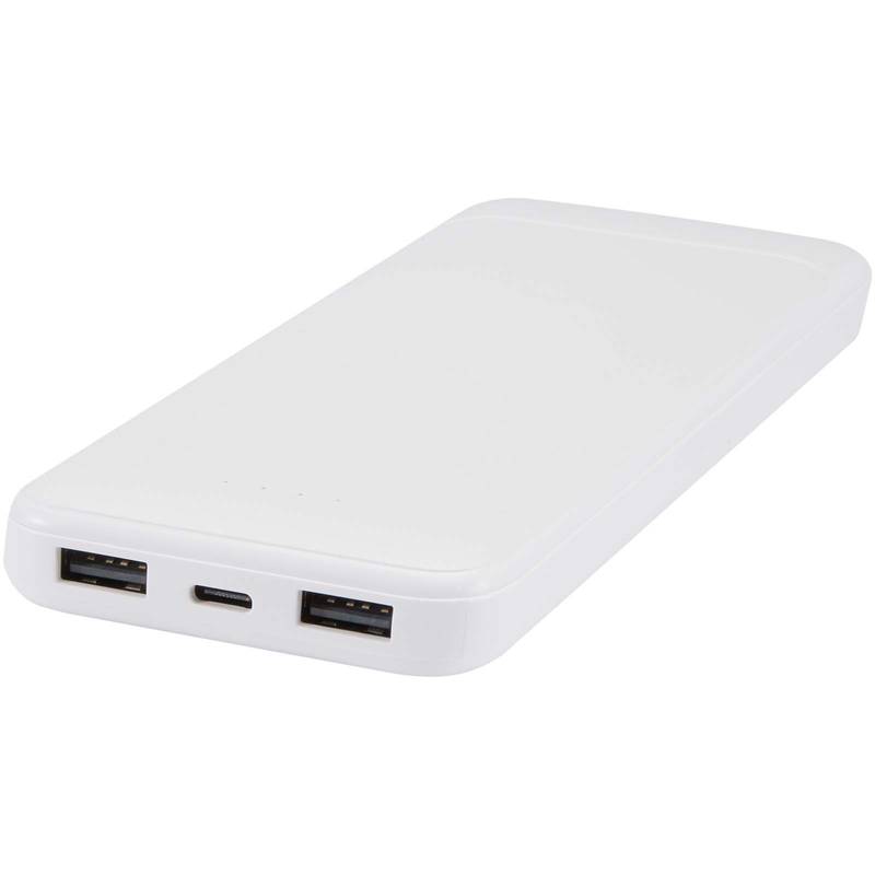 Adhil powerbanka z recyklovaného plastu s kapacitou 10 000 mAh a výkonom 10 W s dvoma vstavanými, bi Adhil powerbanka z recyklovaného plastu s kapacitou 10 000 mAh a výkonom 10 W s dvoma vstavanými, bi