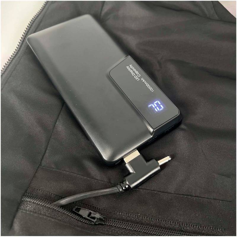 Vyhřívaná vesta s powerbankou SCX.design G01, černá, S Vyhřívaná vesta s powerbankou SCX.design G01, černá, S